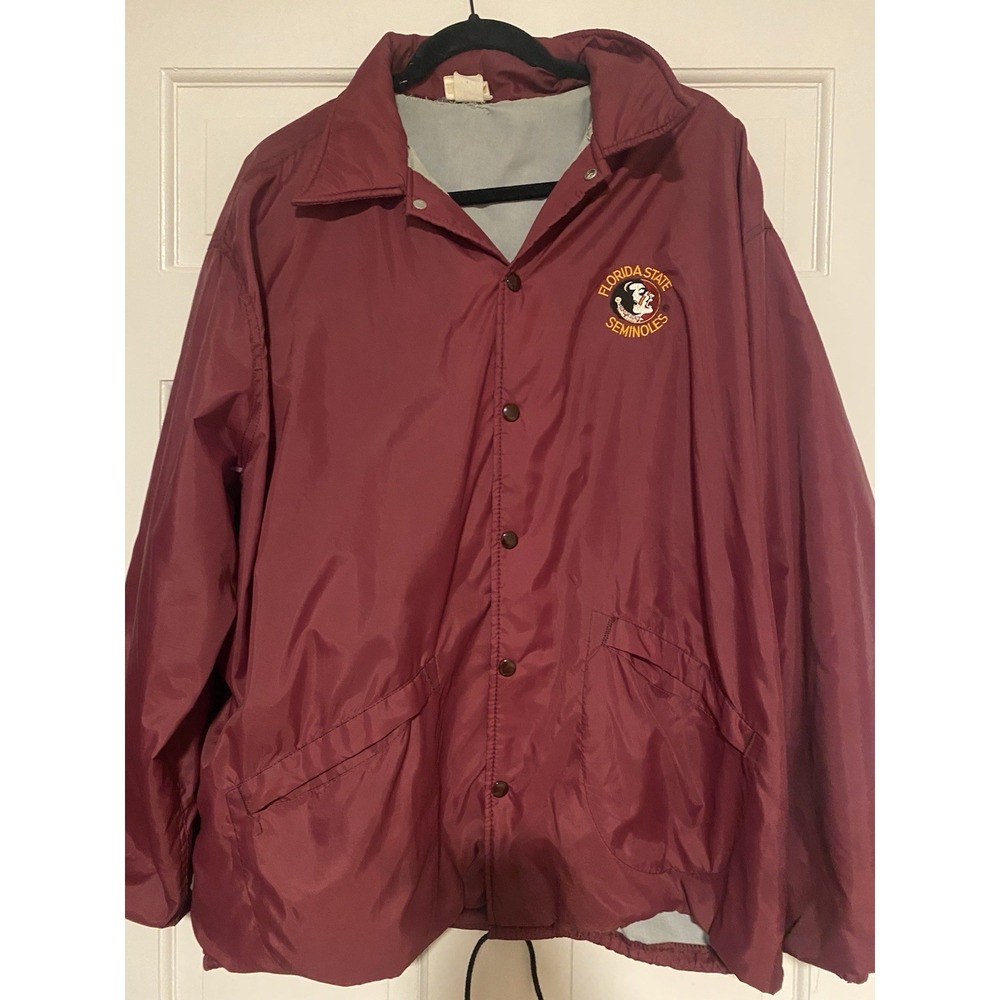 Vintage FSU Light Weight Garnet‎ Seminole Logo Jacket Size XL